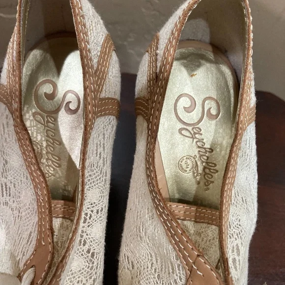 Seychelles Women's Harmony Wedge Peep Toe Pump, Natural, Size 7.5 - Picture 3 of 11